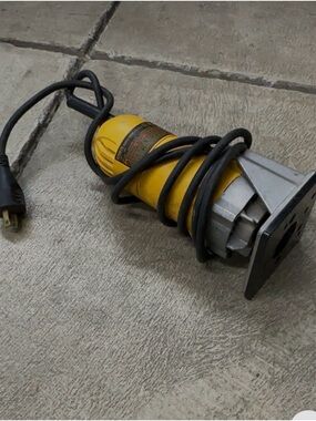 Yellow Corded Palm Router with Metal Base Plate